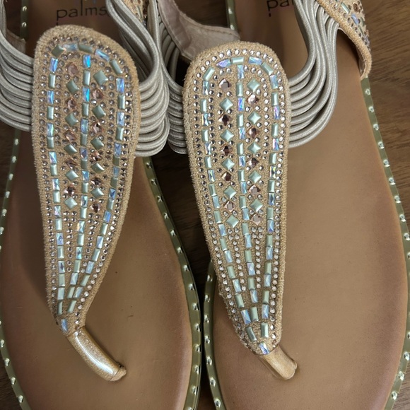 Women's Palms Beaded Tan Sandals, Size 8 - Picture 7 of 7